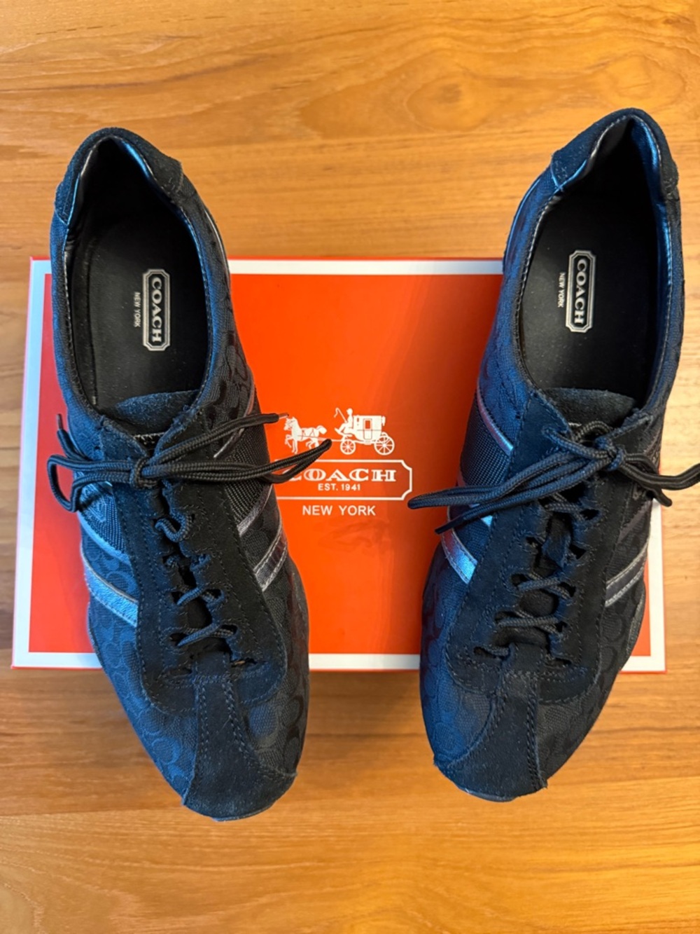 Coach Women’s Remonna Black/Gunmetal Sneakers - Size 9.5